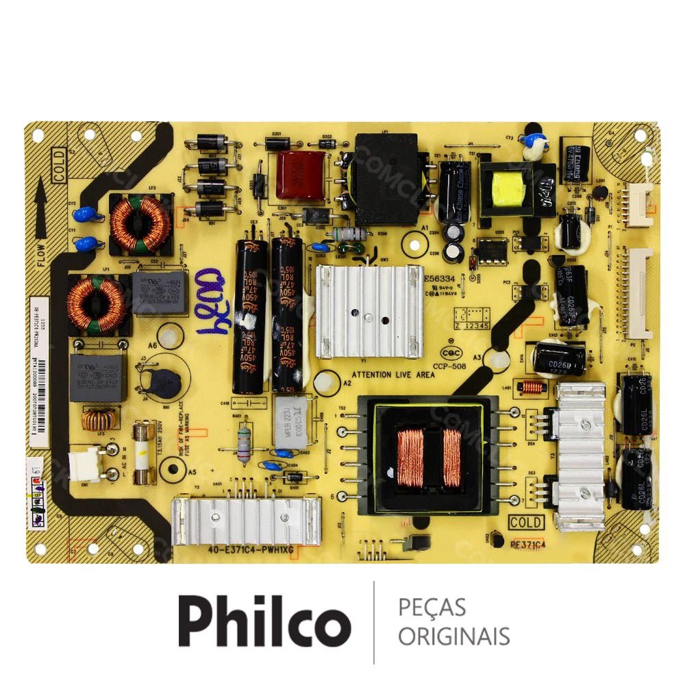 Placa Fonte 40-E371C4-PWH1XG para TV Philco PH39E53SG, PH39F33DSG, PH42E45DSG, PH42E53SG