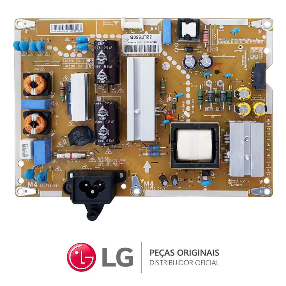 Placa Fonte EAX66445501 / EAY63630201 para TV LG 32LF550B, 32LF565B, 32LF595B