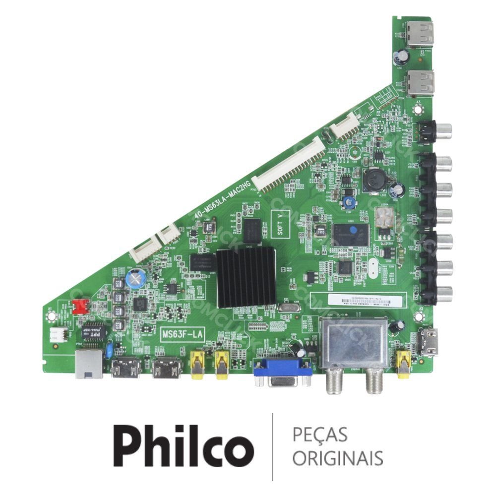 Placa Principal 40-MS63LA-MAC2HG / MS63F-LA TV Philco PH32E53SG, PH39E53SG, PH39F33DSG, PH42E53SG